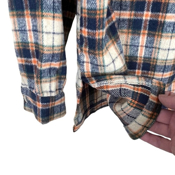 Kori Plaid Blue & Orange Shacket Size Medium - Picture 5 of 9
